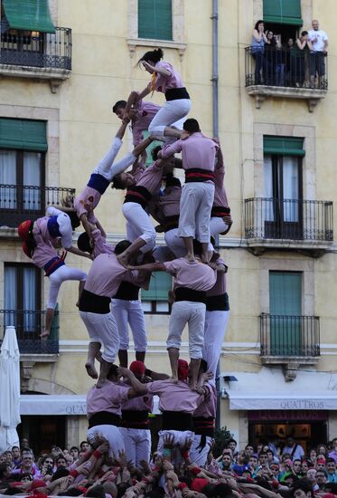 Human towers competition in Tarragona, Spain