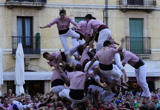 Human towers competition in Tarragona, Spain