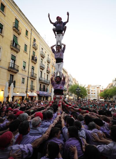 Human towers competition in Tarragona, Spain