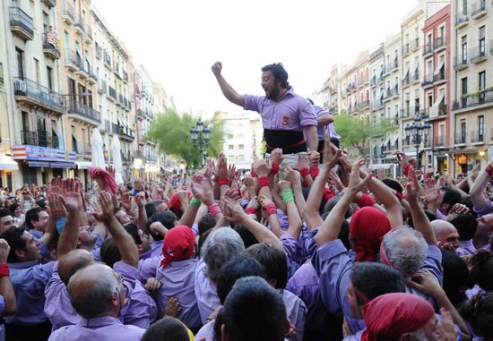 Human towers competition in Tarragona, Spain