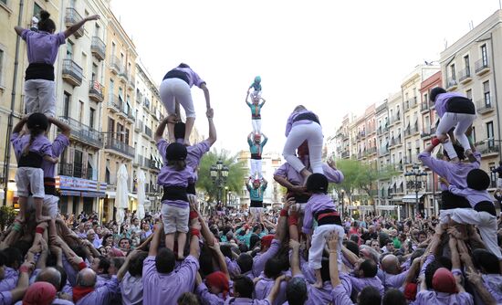Human towers competition in Tarragona, Spain