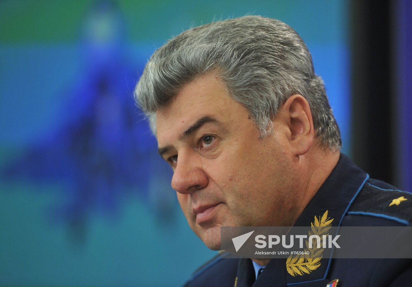Air Force Chief Commander Viktor Bondarev gives news conference