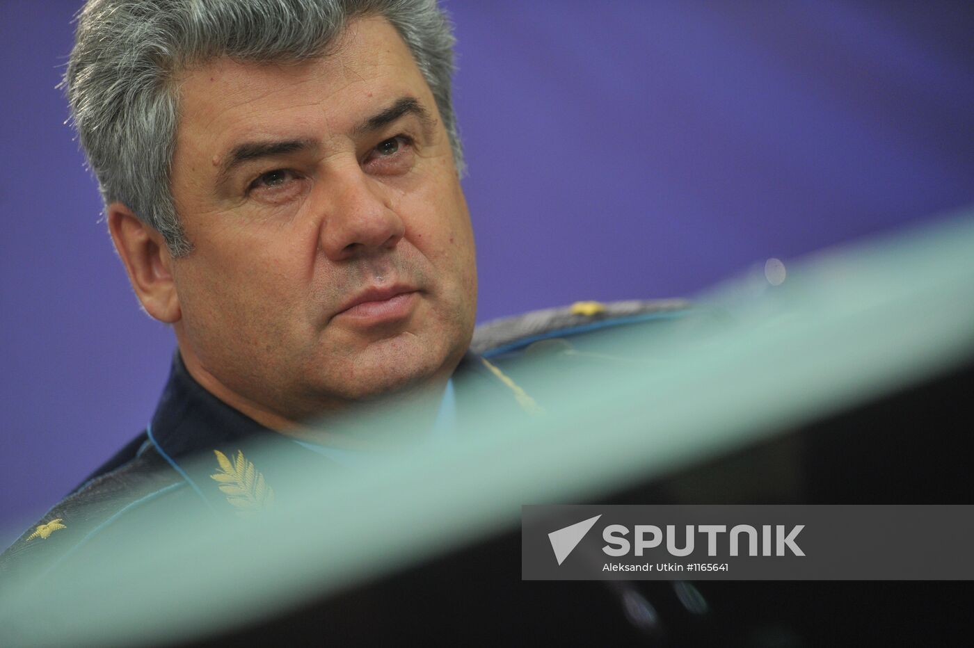 Air Force Chief Commander Viktor Bondarev gives news conference