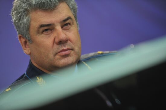 Air Force Chief Commander Viktor Bondarev gives news conference