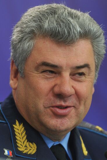 Air Force Chief Commander Viktor Bondarev gives news conference