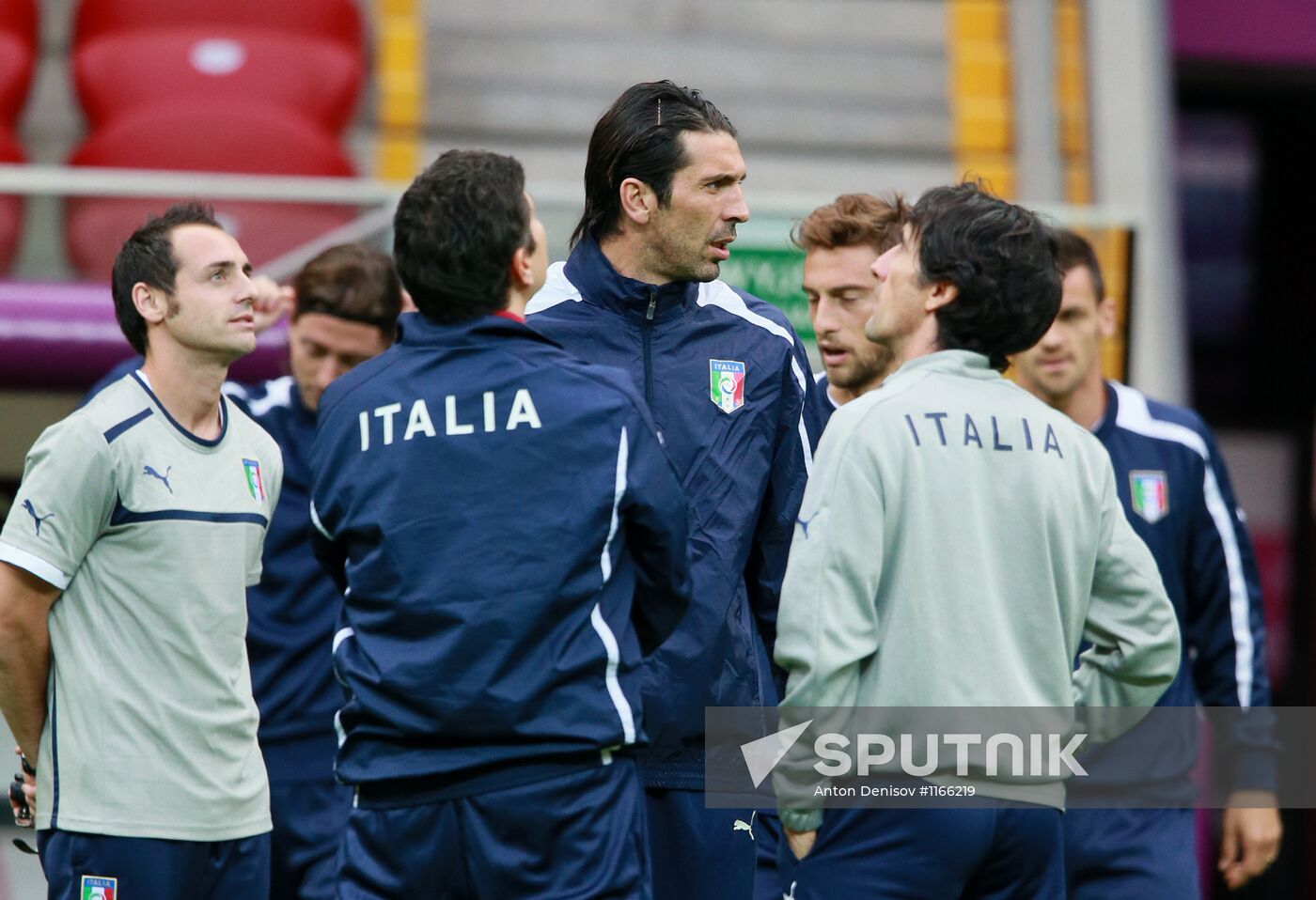 UEFA Euro 2012. Team training of Germany and Italy