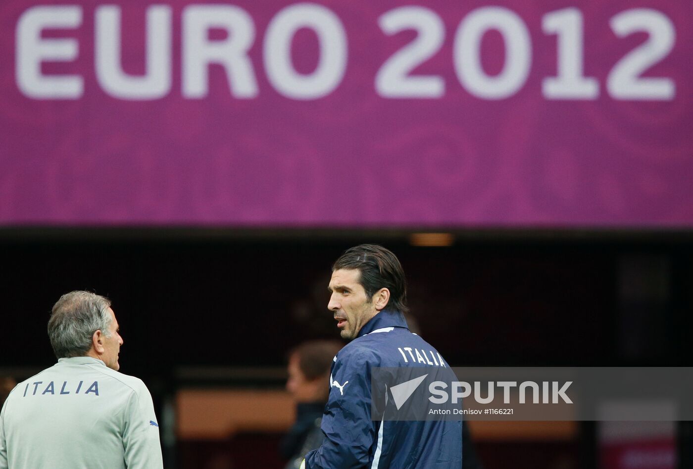 UEFA Euro 2012. Team training of Germany and Italy