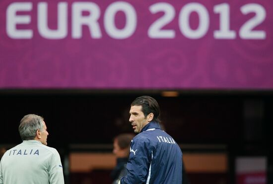 UEFA Euro 2012. Team training of Germany and Italy