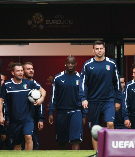 UEFA Euro 2012. Team training of Germany and Italy