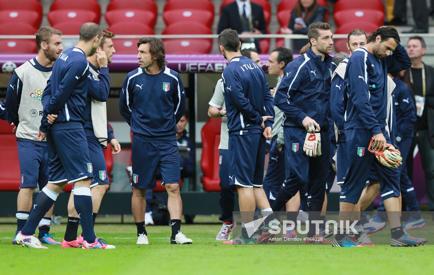 UEFA Euro 2012. Team training of Germany and Italy