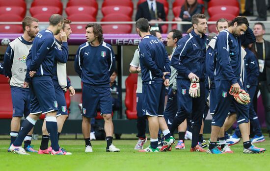 UEFA Euro 2012. Team training of Germany and Italy