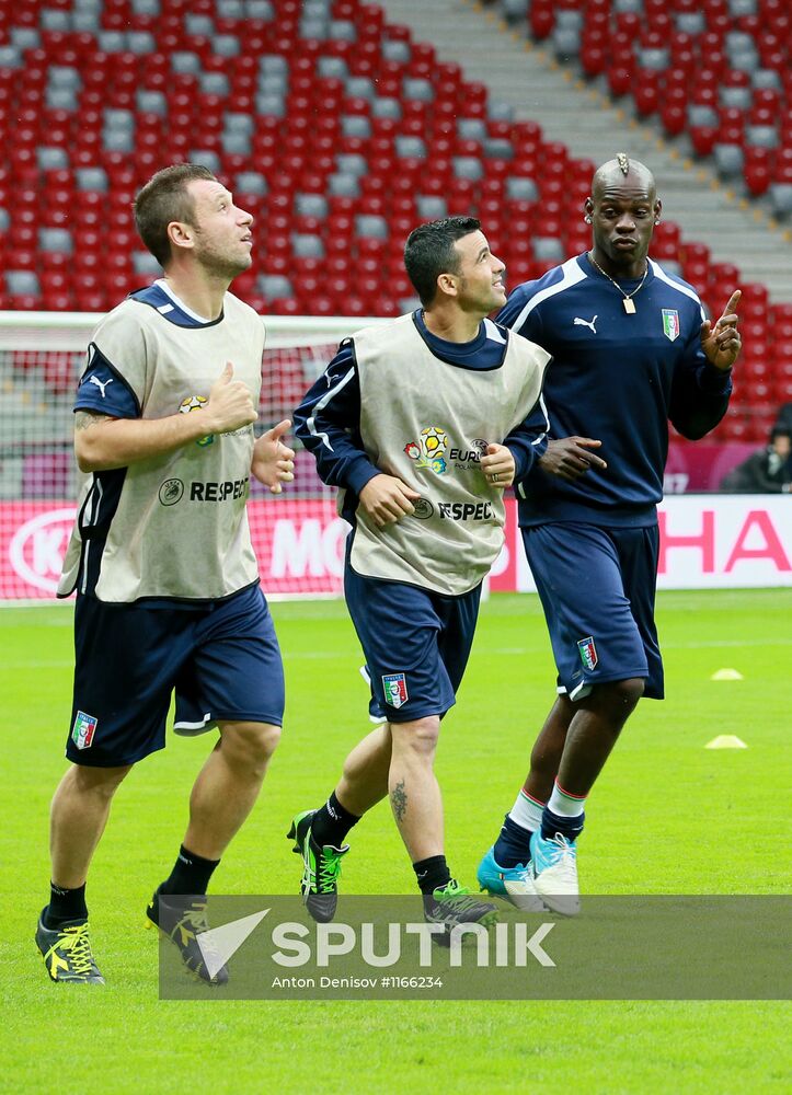 UEFA Euro 2012. Team training of Germany and Italy