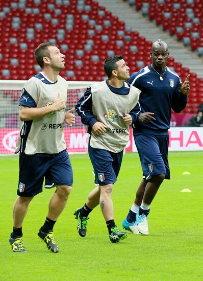 UEFA Euro 2012. Team training of Germany and Italy