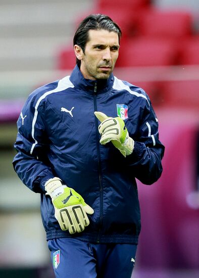 UEFA Euro 2012. Team training of Germany and Italy