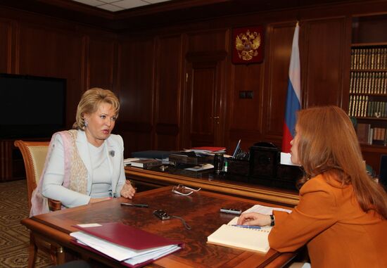 Interview with Federation Council speaker Valentina Matvienko