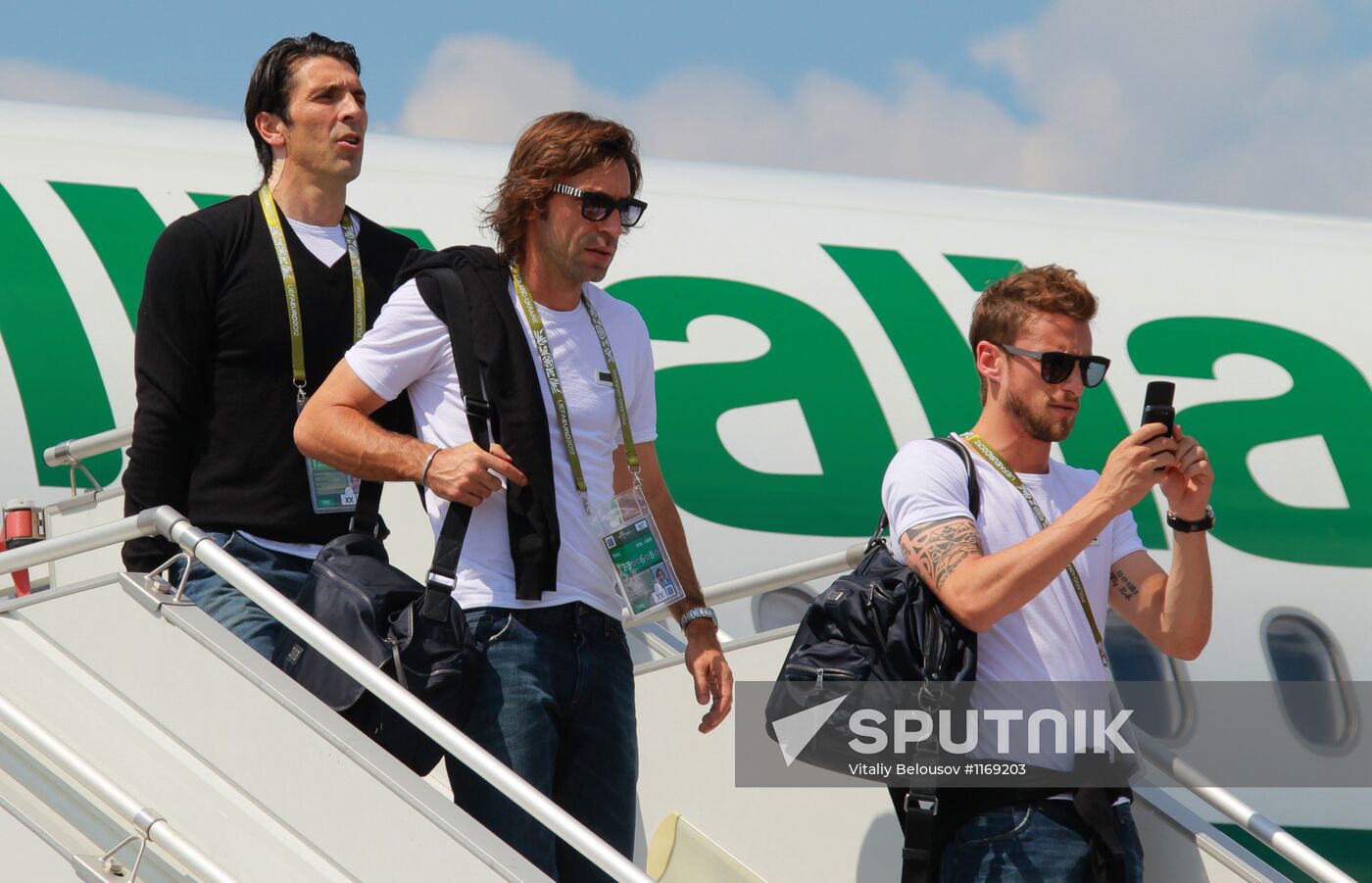 UEFA Euro 2012. Italy's squad arrives in Kiev