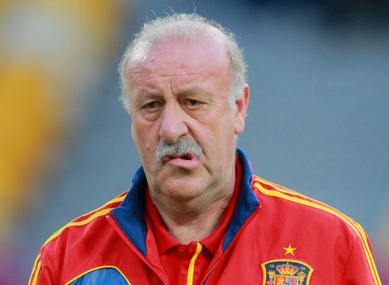 UEFA Euro 2012. Training of Italian and Spanish teams