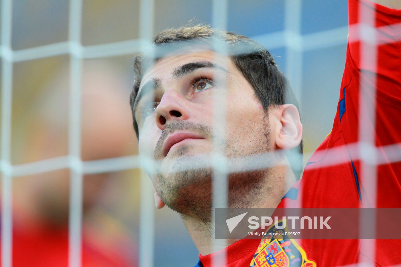 UEFA Euro 2012. Training of Italian and Spanish teams