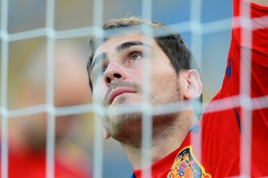 UEFA Euro 2012. Training of Italian and Spanish teams