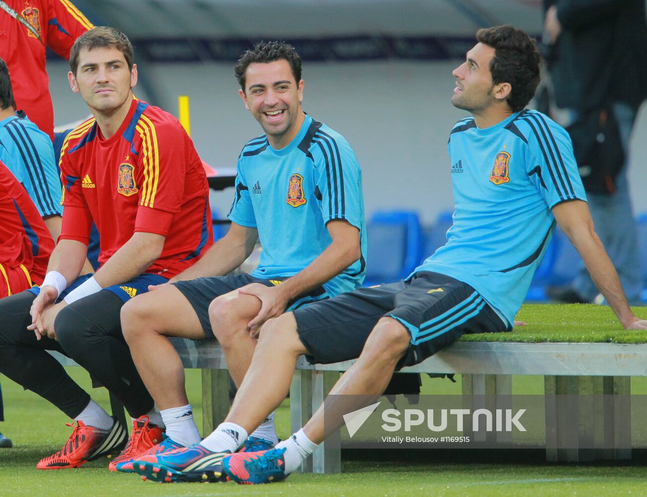 UEFA Euro 2012. Training of Italian and Spanish teams