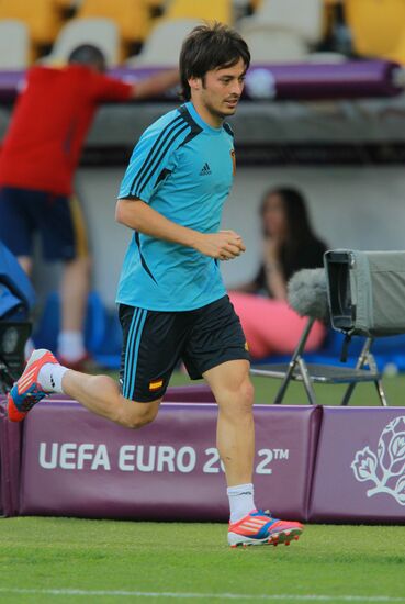 UEFA Euro 2012. Training of Italian and Spanish teams