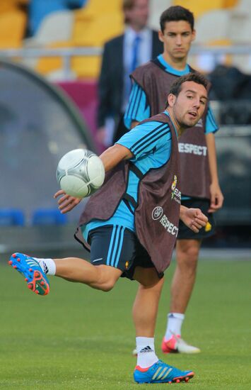 UEFA Euro 2012. Training of Italian and Spanish teams