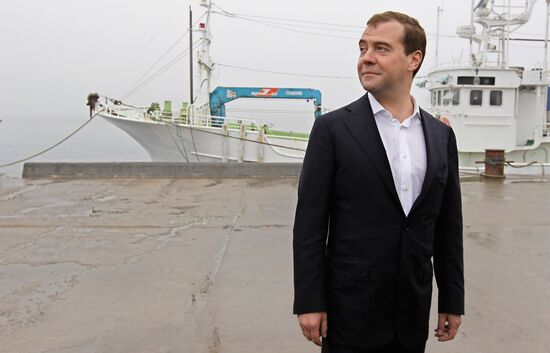 Dmitry Medvedev visits Kuril Islands