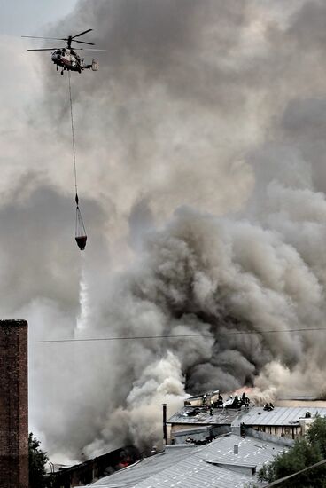 Hangar fire in north of Moscow under control
