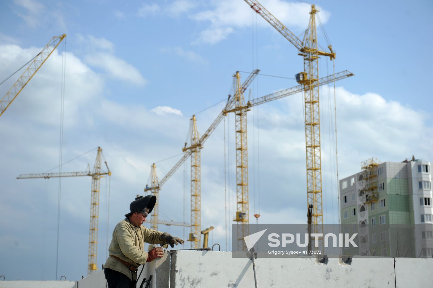 Residential area under construction in Khimki