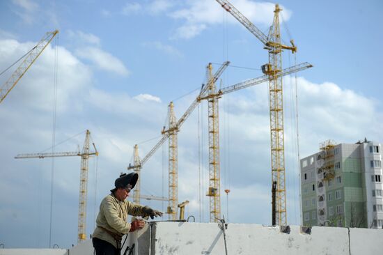 Residential area under construction in Khimki