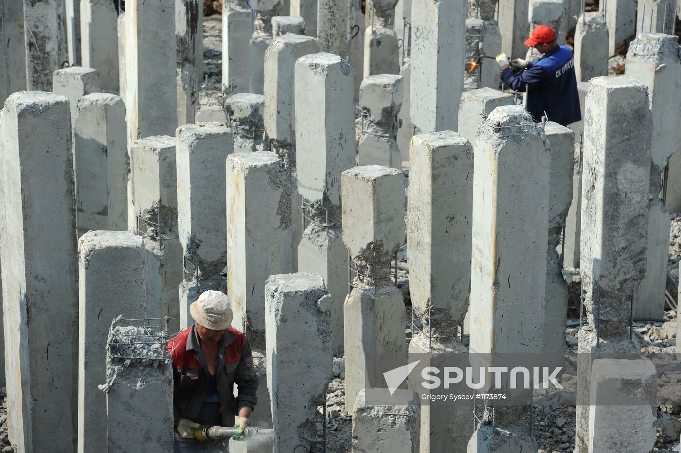 Residential area under construction in Khimki