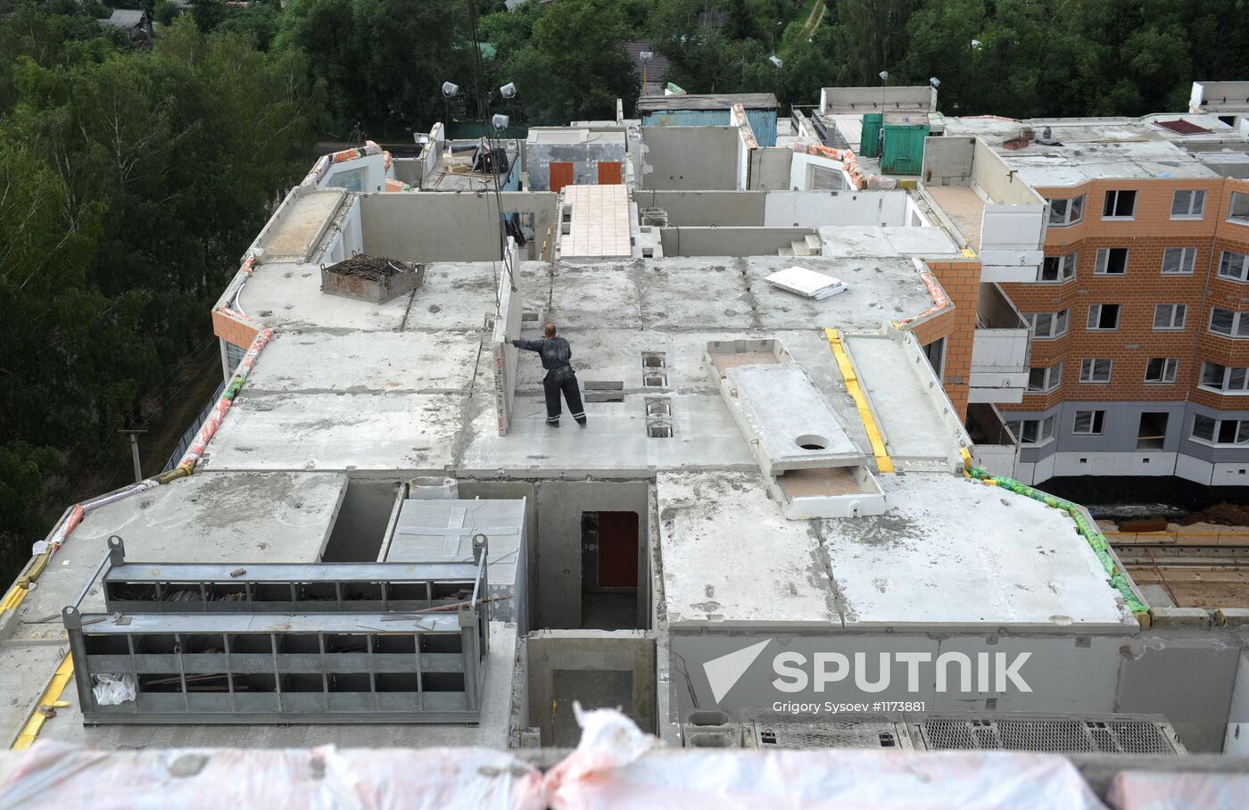 Residential area under construction in Khimki