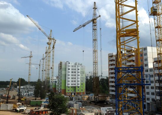 Residential area under construction in Khimki