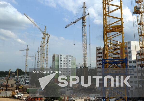 Residential area under construction in Khimki