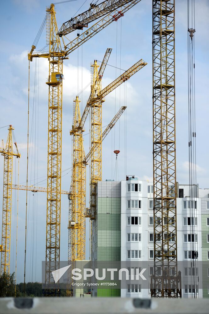 Residential area under construction in Khimki