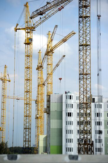 Residential area under construction in Khimki