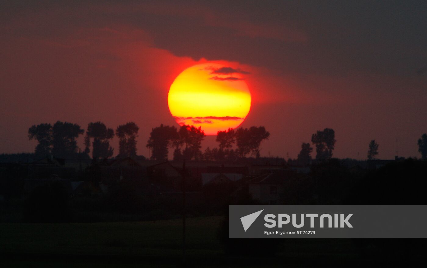 Sunset near city of Nesvizh