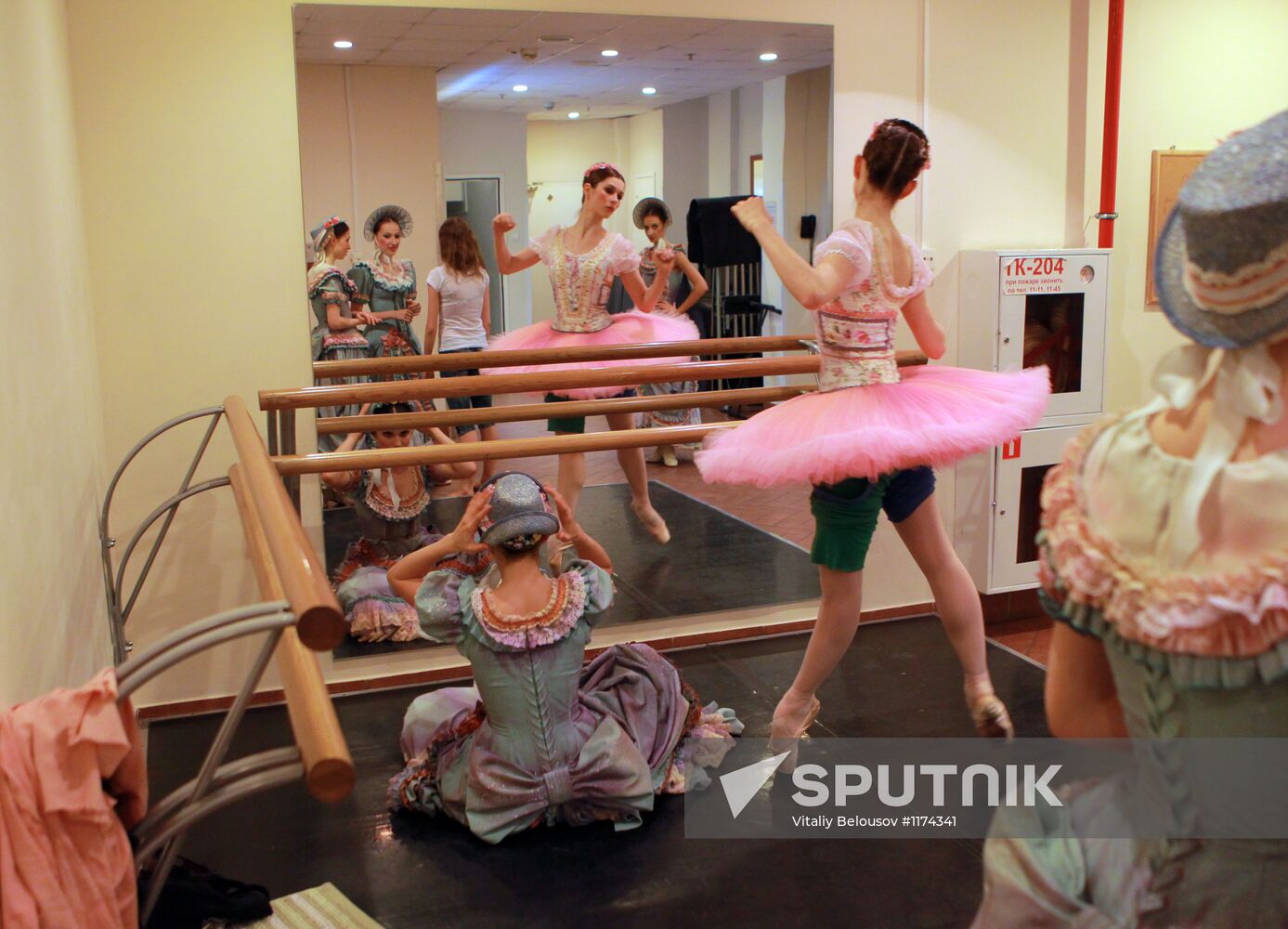 Rehearsal of ballet "Coppelia" by Roland Petit