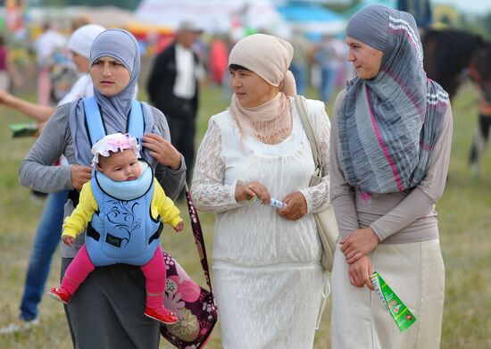 Celebrating Sabantuy festival in Chelyabinsk region