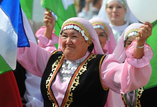 Celebrating Sabantuy festival in Chelyabinsk region