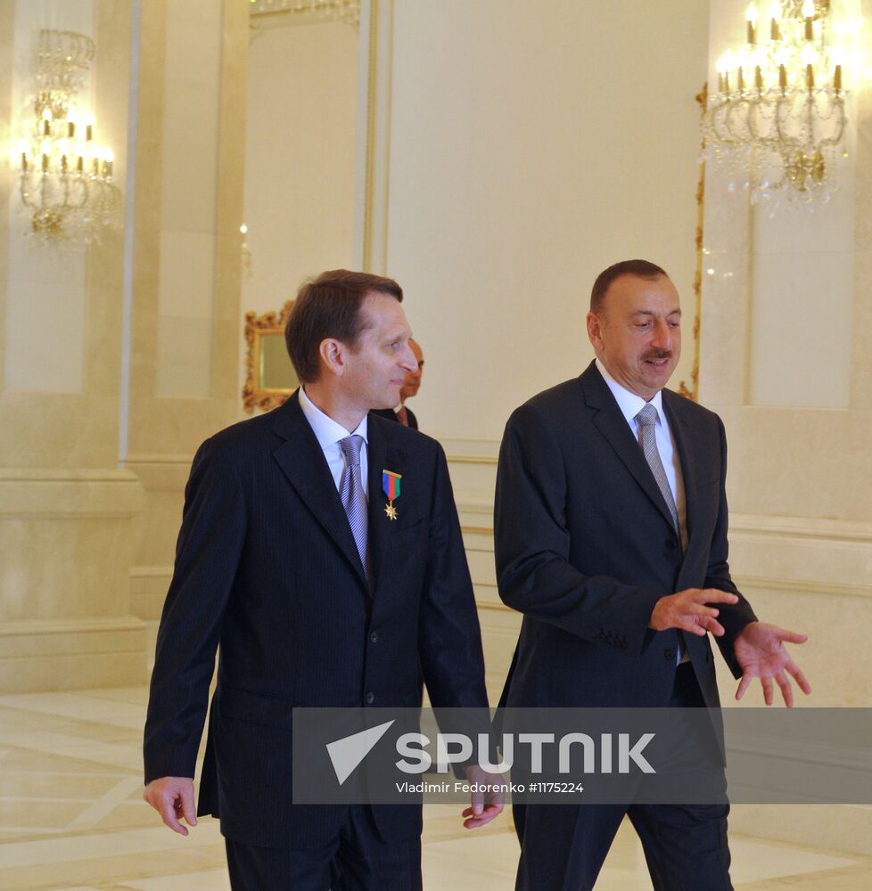 State Duma Chairman Sergey Naryshkin visits Baku