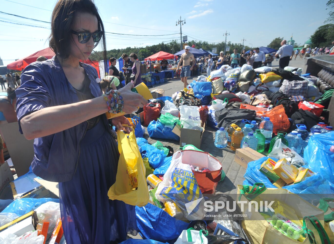 Collecting aid for flood victims in Kuban