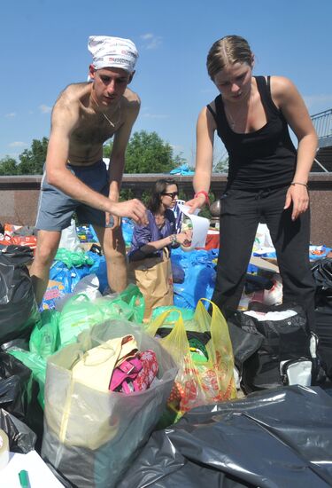 Collecting aid for flood victims in Kuban