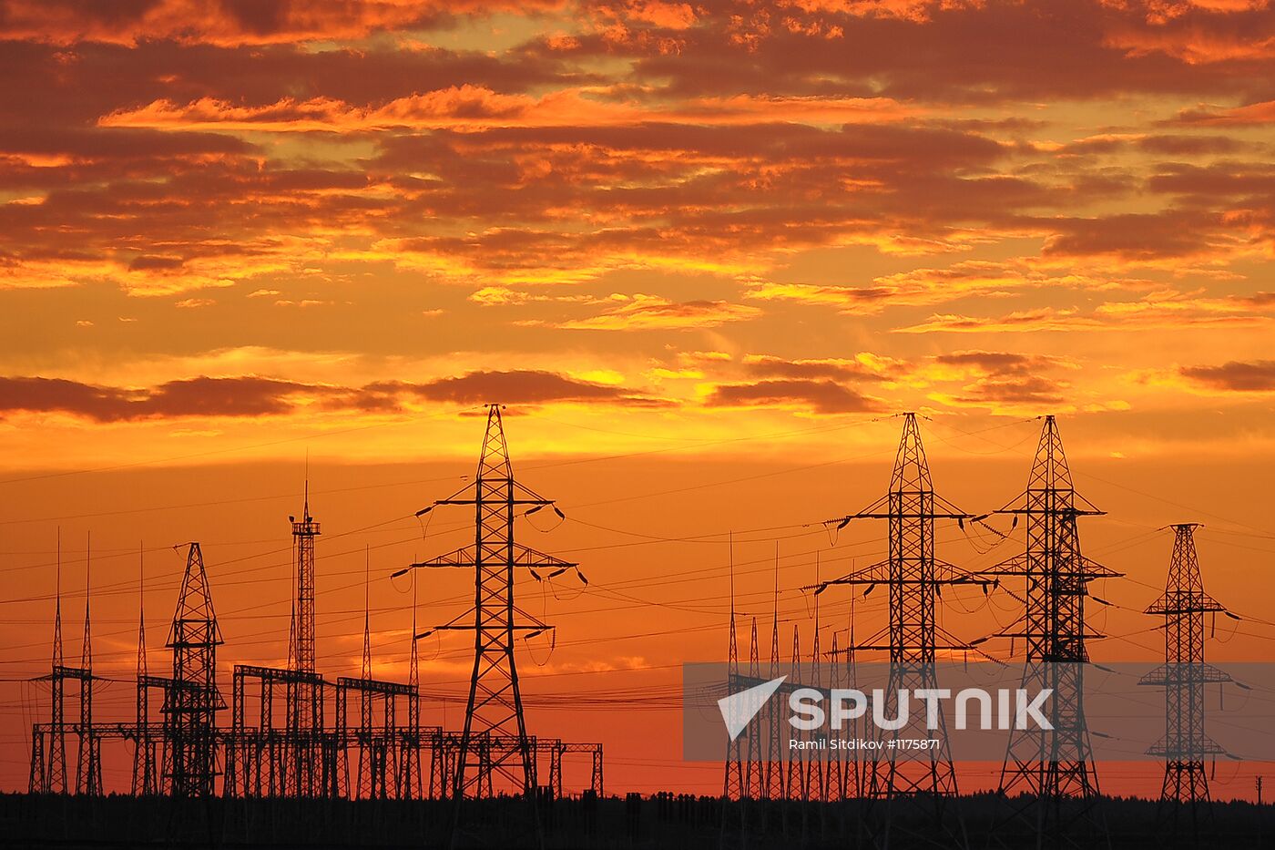 Power transmission line in Kaluga Region