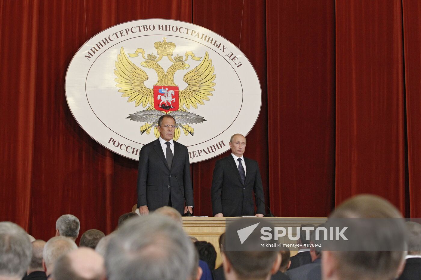 Vladimir Putin during meeting at Ministry of Foreign Affairs