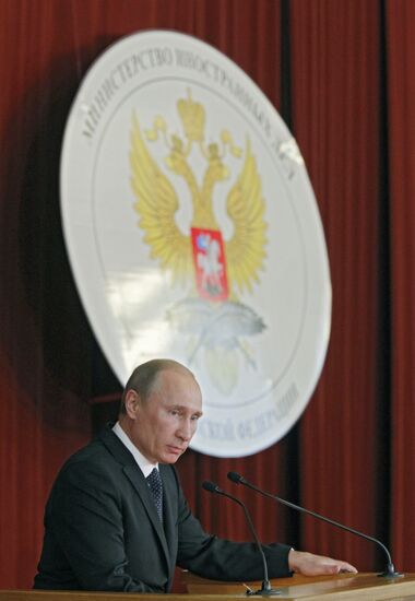 Vladimir Putin during meeting at Ministry of Foreign Affairs