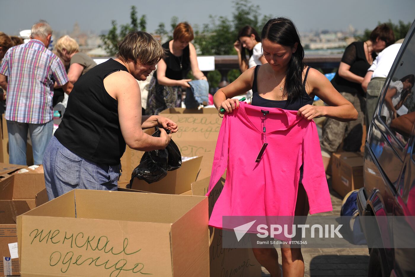 Collecting aid for flood victims in Kuban