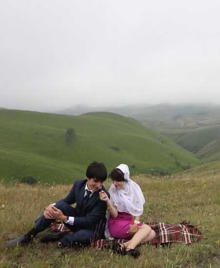 Wedding ceremony in Kubachi village, Dagestan