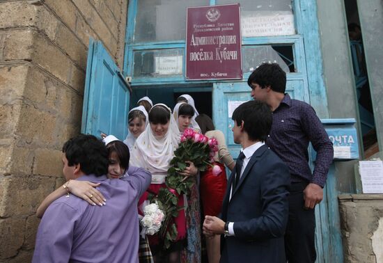 Wedding ceremony in Kubachi village, Dagestan