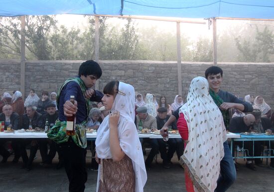 Wedding ceremony in Kubachi village, Dagestan